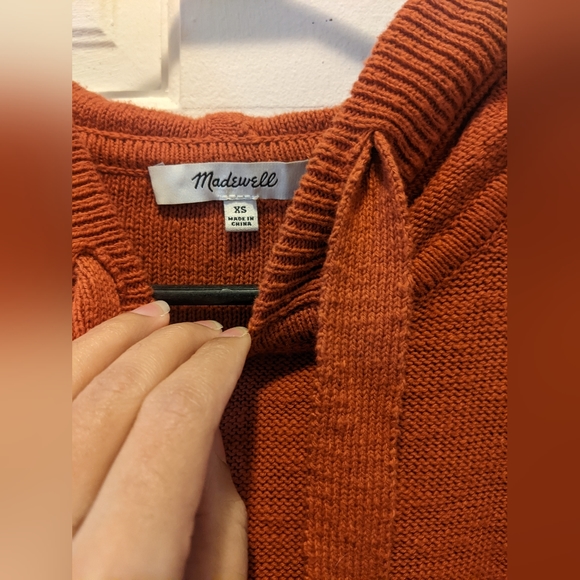 Madewell Claireview Burnt Orange 100% Cotton Cropped Fit Hoodie Sweater (XS) - Picture 4 of 5